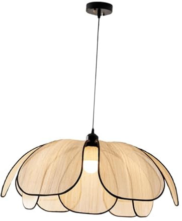 perfk Boho Kronleuchter Deckenleuchte Hängelampe Leuchte Schlafzimmer Decke Hängelampe Stoff Lampenschirm Kronleuchter für Arbeitszimmer Cafe, Durchmesser 60cm