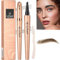Magic Eyebrow 3D Waterproof Microblading Brow Pen with 4 Micro-Fork Tips - 4-Tip Eyebrow Pencil Contouring Pen for Eyeliner Makeup (01# Light Brown)