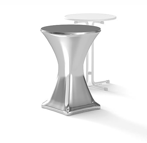 Stehtischhusse, Silber, metallisch, 80cm, in Premium Hotel Qualität, von Munich-Sales