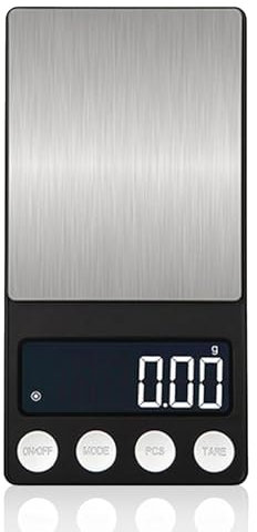 Mini báscula digital para joyería, báscula de cocina de bolsillo, báscula LCD de alta precisión, 5 unidades de medida, incluye bandeja de pesaje (500 g/0,01 g)