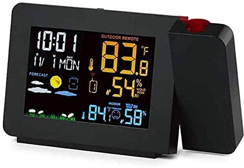 MRKU Wireless Weather Station,Color LCD Display,Weather Forecast with Outdoor Sensor,Digital Temperature and Humidity Gauge with Alarm Clock,Backlight