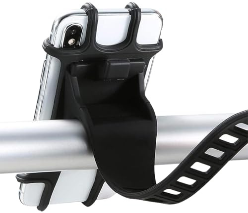 Porte-téléphonie cellulaire pour vélo -, élastique | Support en Silicone antidérapant pour Guidon, Compatible avec des téléphones Portables de 4,7 à 7,2 Pouces, Un Support Anti-Vibration