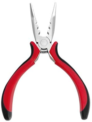 Desenda Mini Hair Extension Pliers 3-Hole I-tip Hair Pliers for Micro Nano Hair Extensions Opener and Removal Tool (Black-red)