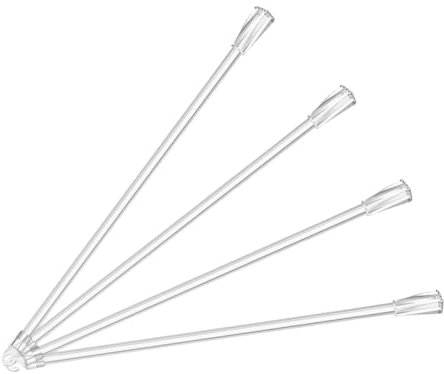 Yardenfun 4pcs Transparent Curtain Pull Rods Durable Blind Opener Sticks with Hooks for Vertical Blinds Versatile Replacement Parts for Windows and Door Shades
