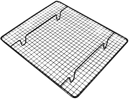 OUNONA Rejilla Enfriadora Para Hornear De Inoxidable Con Recubrimiento Antiadherente Resistente y Fácil De Limpiar Para Galletas Pasteles y Pan Color Negro