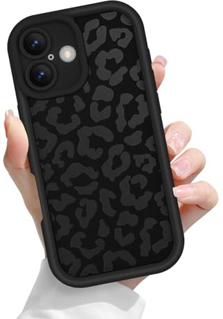 Newseego für iPhone 17 Hülle, Süßes Leopardenmuster Flexibel TPU Handyhülle Stoßfest Fallschutz Anti-Kratz Ästhetisch Niedlich Schutzhülle für iPhone 17 6,3 Zoll Schwarz
