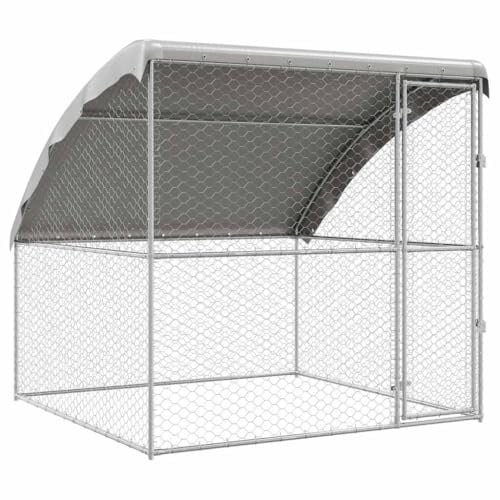 vidaXL Hundekäfig Silber 2 x 2 x 2 m Verzinkter Stahl