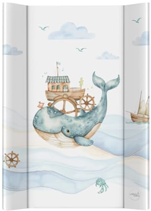 CEBA BABY Harte Wickelauflage 50x70 cm – Ultra Light Wickelbrett für Wickelkommode, leicht & stabil (Ocean Adventure)