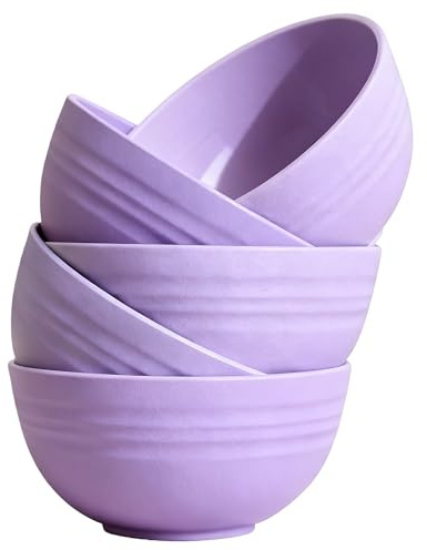 GZTFPQ Large 770 ml Cereal Bowls, Set of 5, Unbreakable, Lightweight Plastic Bowls for Breakfast, Soup, Salad, Fruit, Microwave & Dishwasher Safe, Reusable Kitchen Storage