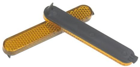 Lagomloot Reflektierendes ABS-Eckabdeckungs-Set für Ninebot F2, F2 Plus und F2 Pro Elektroroller, 2er-Pack, 121 x 29 x 15 mm, Gelb/Rot
