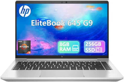 HP EliteBook 645 G9 - Computer portatile professionale da 14 FHD (1920 x 1080), AMD Ryzen 5 Pro 5675U, 8 GB di RAM, SSD da 256 GB, tastiera US QWERTY, Windows 11 Pro (ricondizionato)