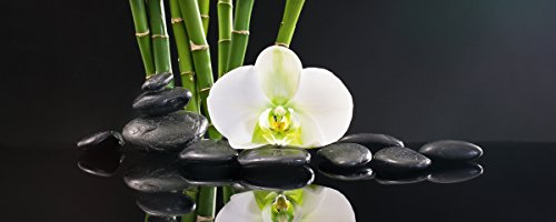 Eurographics Black Orchid Reflection IV 50x125 Glasbild, Glas, bunt, 125 x 50 x 2 cm