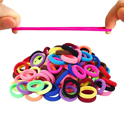 200 Stück Mini Haargummi, Elastische Haarbänder Nicht weh Haare Pferdeschwanz Inhaber, Klein Weich Gummiband für Kleinkind Baby Kinder, Mehrfarbig