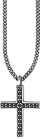 cai Herren Anhänger mit Kette 925/- Sterling Silber 60cm Matt Spinell weiß 0,018ct 132250568-60