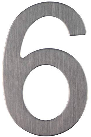 Edelstahl Hausnummer - Design Türnummer - Höhe 76mm - Aufkleber (6)
