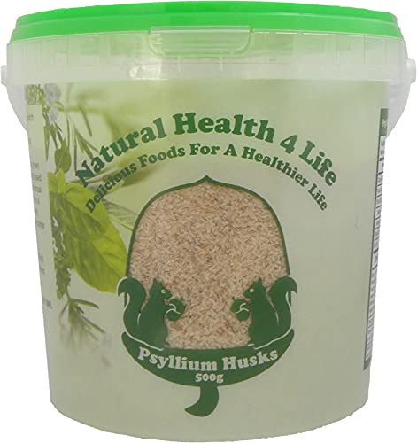 Natural Health 4 Life Vegetable Fibre Psyllium Husks 500 g (1 Pouch with Scoop)