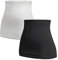 Herzmutter Bandeau abdominau Maternité pour Femme Enceinte - Lot de 2 Ceinture de Grossesse - Taille Haute - Chauffe-Reins - Extension de T-Shirt - 6300 (Noir/Rayé, S)