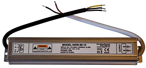 Fuente de alimentación LED 20 W-150 W, 12 V CC, transformador Travo, resistente al agua, tira IP 67 (50 W)