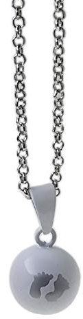 Outletissimo ET61 Collier avec Pendentif bola Mexicaine et Empreinte de Pied de 2,6 cm et chaîne de 70 cm