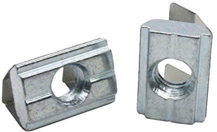 20x M8 Nutenstein 14,0 x5,2 mm für Nut 10, mit Federblech, Stahl