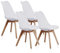 Bistro, Pack 4 Sillas de Comedor, Sillas de Salon o Cocina, Acabado en Simil Piel Blanco y Madera, Medidas: 48 cm (Ancho) x 54 cm (Fondo) x 84 cm (Alto)