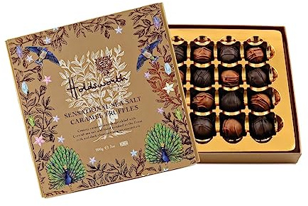Holdsworth Chocolates Occasions Collection - Sensational Sea Salt Caramel Truffles Enrobed in Milk and Dark Chocolate Perfect for Gifting 200g