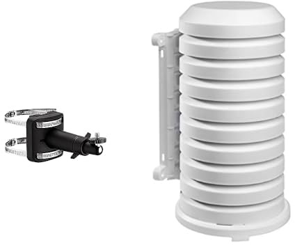Netatmo NWM01-WW Soporte, para Pluviómetro Anemómetro, Negro, 7.5x12.5x10 cm + TFA 98.1114.02 - Protectora para transmisor al aire libre