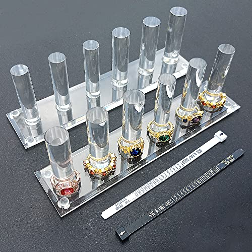 2 PCs Hand Ring Holder Jewelry Stand, Ring Storage Holder Jewelry Display Stands Crystal Clear Acrylic Finger Ring Jewelry Ring/Wedding Ring Display Support Holder Decorative for Women Girls Room