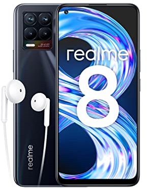 realme 8 - Smartphone Libre (Pantalla AMOLED superior 6.4, 8GB RAM +128GB , MediaTek Helio G95, Cámara cuádruple con IA de 64MP, Carga Dart de 30W batería de 5000 mAh) Punk Black