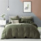 Ruccit Army Green Duvet Cover Set King 100% Brushed Microfiber King Size Bed Duvet Cover Dark Green 3pcs Modern Simple Bedding Set with Zipper Closure Corner Ties-Soft,Durable,Fade resistant