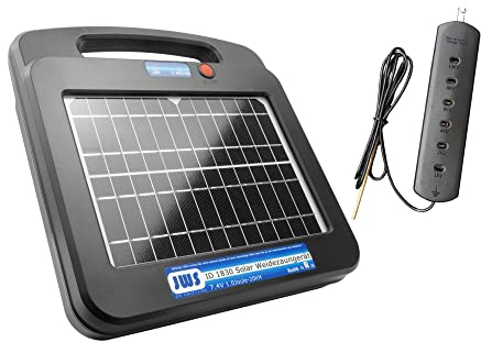 Weidezaungerät Solar 12 Volt Elektrozaungerät 12V Elektrozaun, Ausführung:20 km 1 Joule mit Weidezaunprüfer