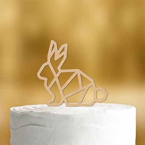 Cake Topper Hase Geometrie - Holz - Tortenaufsatz, Kuchen, Tortendeko, Tortenstecker, Kuchenaufsatz, Kuchendeko, Osterhase