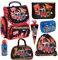 Goldkids Feuerwehr Firefighters Schulranzen Grundschule ergonomischer Ranzen Federmappe Federtasche Federmäppchen ohne Inhalt Turnbeutel Brotdose Trinkflasche Zuckertüte Sporttasche 7er Set Fire