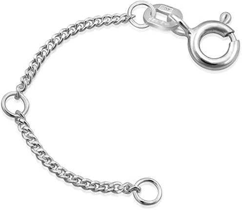 modabilé Damen Kettenverlängerung verstellbar 925er Sterling Silber nachhaltige Panzerkette flach (5cm 1,4mm breit) Verlängerungskette ohne Anhänger