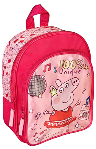 Undercover Rucksack mit Vortasche und gepolsterten Schultergurten, Maße ca. 31 x 25 x 10 cm, Motiv: Peppa Pig