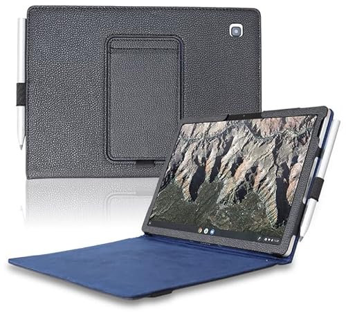 UHCOM Hülle für HP Chromebook x2 11 Hülle Premium PU Leder Folio Stand Cover mit Stifthalter für HP Chromebook x2 11 Zoll (Color : Black, Size : Case)