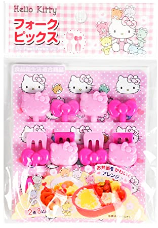 Hello Kitty Food Fruit Cocktail Fork Picks Food Picks 2 patterns 8 pcs Bento Party