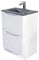 Eaton White Floor Standing Vanity Unit Includes Grey Glass Basin Bathroom Furniture Storage Unit 600mm