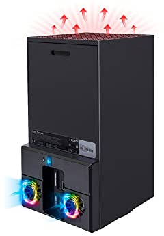 Ventilateur de Refroidissement Console de Jeu pour Xbox Série X,Support Vertical de Refroidissement USB, Refroidisseur à Décoloration Colorée avec Station d'accueil pour Chargeur de Manette Double