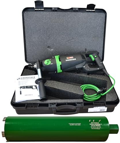 Eibenstock EHD 2002S Trocken-Kernbohrmaschine inklusive Diamant Trocken-Bohrkrone, Staubabsaugung, Zentrierbohrer & Zubehör (Ø 62 mm)