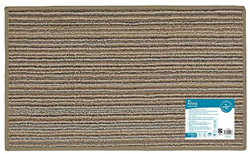 JVL Arona Machine Washable Latex Backed Doormat, 50x80cm, Beige