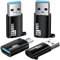AXFEE Adaptador USB C a USB, 4 Piezas Adaptador USB c Macho para USB, Adaptador Tipo c, 10 Gbps Datos Rápida Transmisión, Compatible con Samsung Galaxy, Teléfonos Tipo-C, en Coche, Dispositivo USB-C