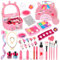 Nabance Schminkkoffer Mädchen Waschbar Schminke Kinder Mädchen Rosa Einhorn Makeup Spielzeug Kinder Schminkset Mädchen Schminkkopf Mädchen Geschenke 4 5 6 7 8 9 10 11 12 Jahre