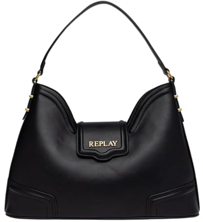 Replay Damen Handtasche mit Logo, Schwarz (Black 0098), Onesize