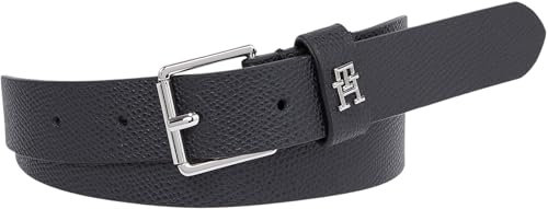 Tommy Hilfiger Damen Gürtel Heritage aus Leder, Schwarz (Black), 90 cm