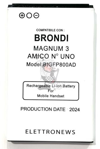 Batteria per Brondi Amico N° Uno Model BIGFP800AD Brondi Amico numero 1 Produzione 2024 compatibile