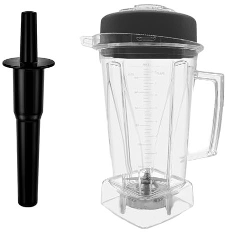 For Vitamix Blender Pitcher 64oz,With Classic Tamper,Clear, Compatible With Vitamix 5200 5000 6500 Vm0101 Vm0102 Vm0103 Vm0197 E310 320Classic/Explorian/Commercial Series etc Blender, 3 Years Warranty