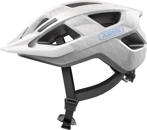 ABUS Fahrradhelm Aduro 3.0 LED - Sportiver City-Helm in stilvollem Design für alltägliche und sportliche Touren - mit Rücklicht - für Damen und Herren - Größe M, Weiß