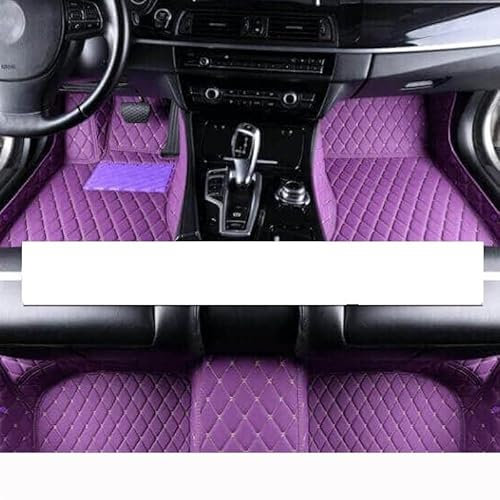 Auto-Fußmatte Auto Fußmatten Für X5 E70 MK2 2008~2013 Luxus Leder Matte Set Auto Schützen Teppich Teppich Innen Teile 7 Sitz Autoteppich(LHD Purple)
