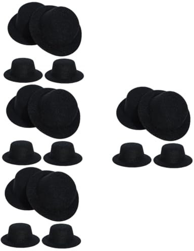 MOLUCKFU 16 Pcs Chapeau Embryon Petit Chapeau Haut De Forme Mini Chapeau De Paille Chapeaux De Poupée Artisanat Chapeau Haut De Forme Mini Bandeau De Chapeau De Cosplay Mini Lunettes De